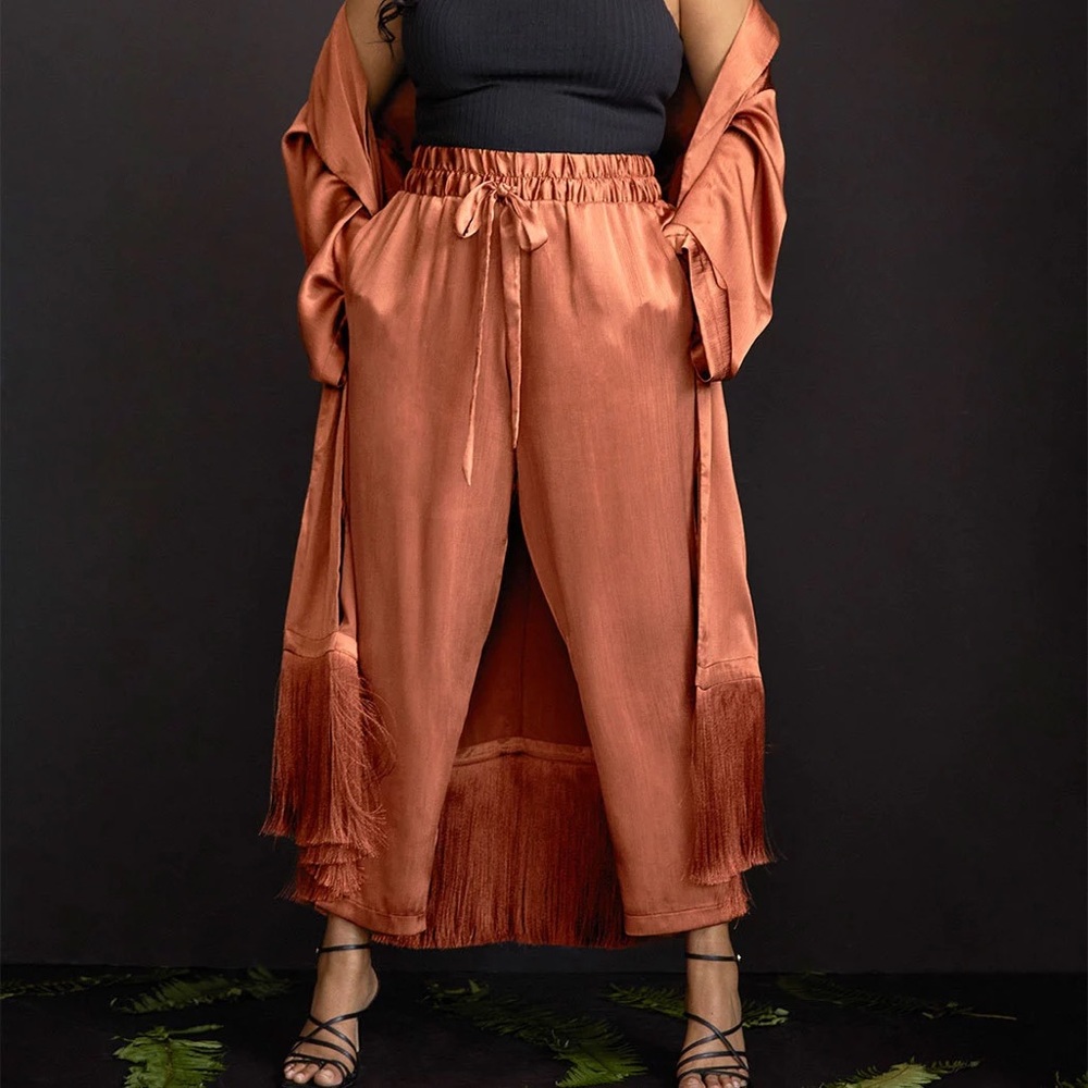 NWT ELOQUII drawstring satin pants